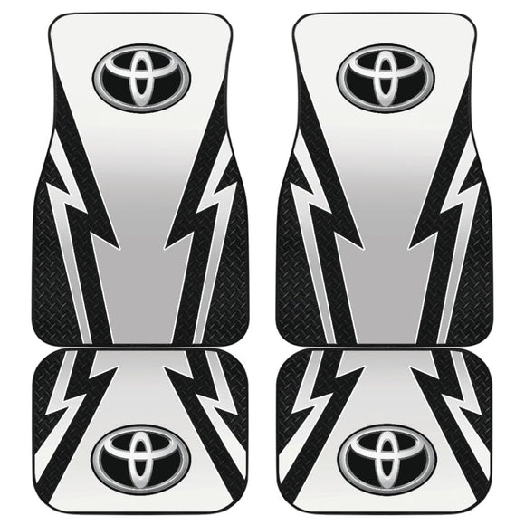 White And Black Toyota Amazing Style Car Floor Mats Custom 1 210601 - YourCarButBetter