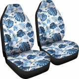 White And Blue Hibiscus Tropical Hawaiian Flower Pattern Car Seat Covers 232125 - YourCarButBetter