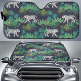 White Bengal Tigers Tropical Plant Car Auto Sun Shades 172609 - YourCarButBetter