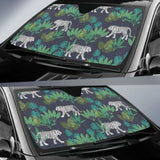 White Bengal Tigers Tropical Plant Car Auto Sun Shades 172609 - YourCarButBetter