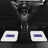 White Camaro Blue Letter Car Floor Mats 212304 - YourCarButBetter