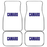 White Camaro Blue Letter Car Floor Mats 212304 - YourCarButBetter