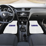 White Camaro Blue Letter Car Floor Mats 212304 - YourCarButBetter