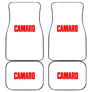 White Camaro Red Letter Car Floor Mats 212304 - YourCarButBetter