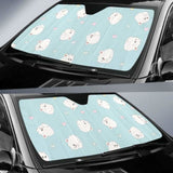White Cute Hamsters Heart Pattern Car Auto Sun Shades 085424 - YourCarButBetter