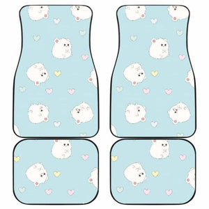 White Cute Hamsters Heart Pattern Front And Back Car Mats 181703 - YourCarButBetter