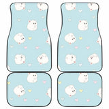 White Cute Hamsters Heart Pattern Front And Back Car Mats 181703 - YourCarButBetter