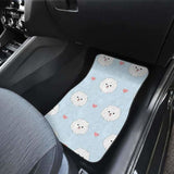 White Cute Pomeranian Pattern Front And Back Car Mats 195016 - YourCarButBetter