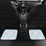 White Cute Pomeranian Pattern Front And Back Car Mats 195016 - YourCarButBetter