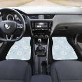 White Cute Pomeranian Pattern Front And Back Car Mats 195016 - YourCarButBetter