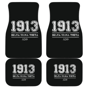 White Delta Sigma Theta 1913 Black Themed Car Floor Mats 211706 - YourCarButBetter