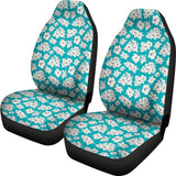 White Hibiscus Pattern Blue Background Best Gift Car Lovers Car Seat Covers 211105 - YourCarButBetter