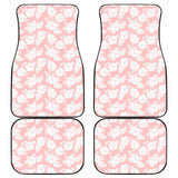 White Hibiscus Pattern Pink Background Best Gift Car Lovers Car Floor Mats 211105 - YourCarButBetter