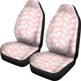 White Hibiscus Pattern Pink Background Best Gift Car Lovers Car Seat Covers 211105 - YourCarButBetter