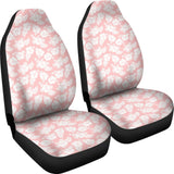 White Hibiscus Pattern Pink Background Best Gift Car Lovers Car Seat Covers 211105 - YourCarButBetter