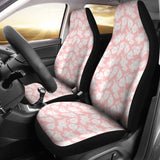 White Hibiscus Pattern Pink Background Best Gift Car Lovers Car Seat Covers 211105 - YourCarButBetter