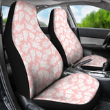 White Hibiscus Pattern Pink Background Best Gift Car Lovers Car Seat Covers 211105 - YourCarButBetter