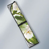 White Orchid Flower Tropical Leaves Pattern Car Auto Sun Shades 182102 - YourCarButBetter