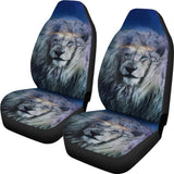 White Snow Mountain Lion Car Seat Covers 211303 - YourCarButBetter