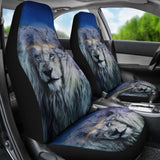 White Snow Mountain Lion Car Seat Covers 211303 - YourCarButBetter