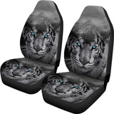 White Snow Tiger Seat Covers for Car 211303 - YourCarButBetter