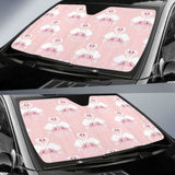 White Swan And Flower Love Pattern Car Auto Sun Shades 102507 - YourCarButBetter