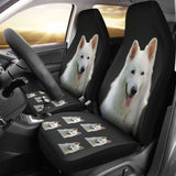 White Swiss Shepherd Car Seat Covers Black 091706 - YourCarButBetter