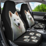 White Swiss Shepherd Car Seat Covers Black 091706 - YourCarButBetter