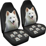 White Swiss Shepherd Car Seat Covers Black 091706 - YourCarButBetter