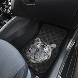 White Tiger Blue Eyes Amazing Black Background Car Floor Mats 210102 - YourCarButBetter