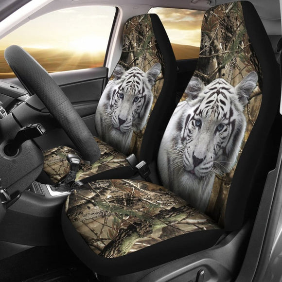 White Tiger Car Accessories Custom Gifts Idea Car Seat Covers 211403 - YourCarButBetter