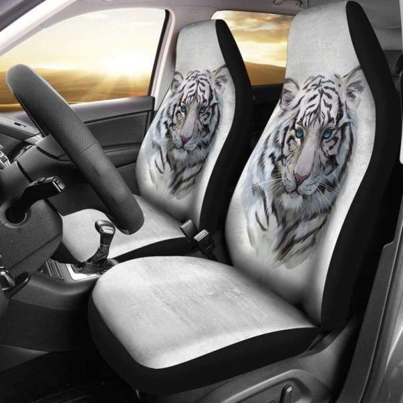 White Tiger Car Seat Covers 113308 - YourCarButBetter