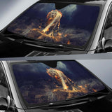 White Tiger Fire Cgi Hd Car Sun Shade 172609 - YourCarButBetter