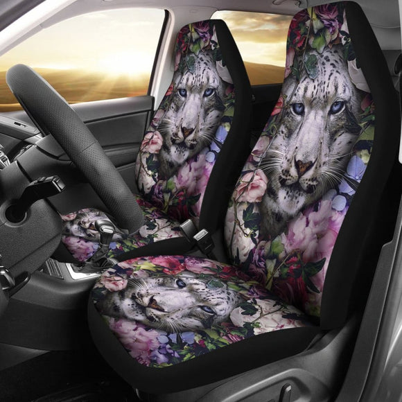 White Tiger Flower Amazing Gift Ideas Car Seat Covers 210101 - YourCarButBetter