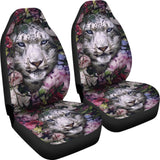 White Tiger Flower Amazing Gift Ideas Car Seat Covers 210101 - YourCarButBetter