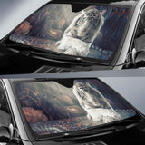 White Tiger Forest Autumn Sunlight Surreal Hd Car Sun Shade 172609 - YourCarButBetter