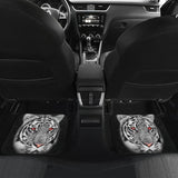 White Tiger Red Eyes Amazing Black Background Car Floor Mats 210102 - YourCarButBetter