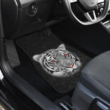 White Tiger Red Eyes Amazing Black Background Car Floor Mats 210102 - YourCarButBetter