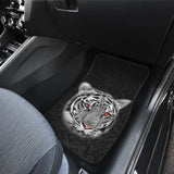 White Tiger Red Eyes Amazing Black Background Car Floor Mats 210102 - YourCarButBetter