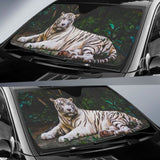 White Tiger Rest Hd 5K Car Sun Shade 172609 - YourCarButBetter