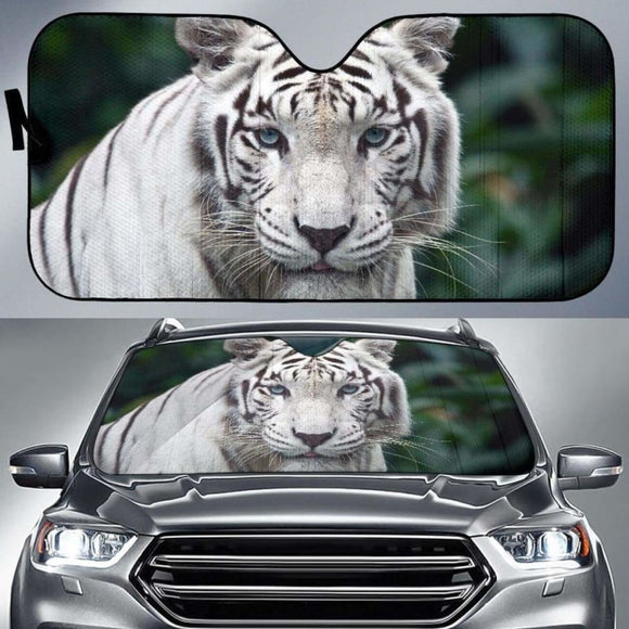 White Tiger Zoo Hd Car Sun Shade 172609 - YourCarButBetter