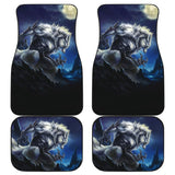 White Werewolf At Full Moon Dark Mountain Car Floor Mats 212109 - YourCarButBetter