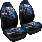 White Werewolf At Full Moon Dark Mountain Car Seat Covers 212109 - YourCarButBetter