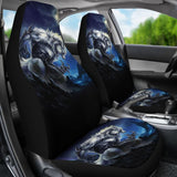 White Werewolf At Full Moon Dark Mountain Car Seat Covers 212109 - YourCarButBetter