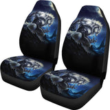 White Werewolf At Full Moon Dark Mountain Car Seat Covers 212109 - YourCarButBetter