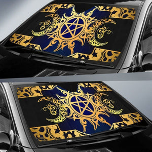 Wicca Triple Moon Auto Sun Shades 550317 - YourCarButBetter