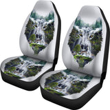 Wild Wolf Howling Car Seat Covers 211303 - YourCarButBetter