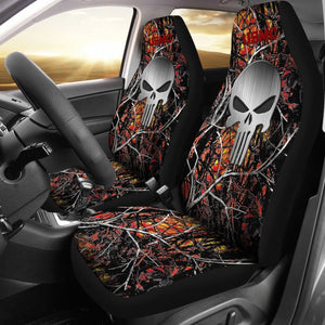 Wildfire Camouflage US Marine Corps Punisher Print Design Car Seat Covers 211803 - YourCarButBetter