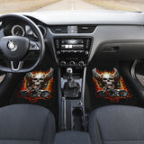 Wing Flaming Motorcycle Skull Car Mats 103131 - YourCarButBetter