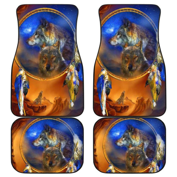 Wolf and Indian Dream Catcher Car Floor Mats 212202 - YourCarButBetter